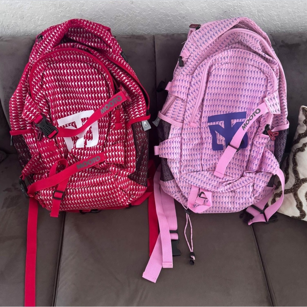 Red and Pink Mooto Backpacks